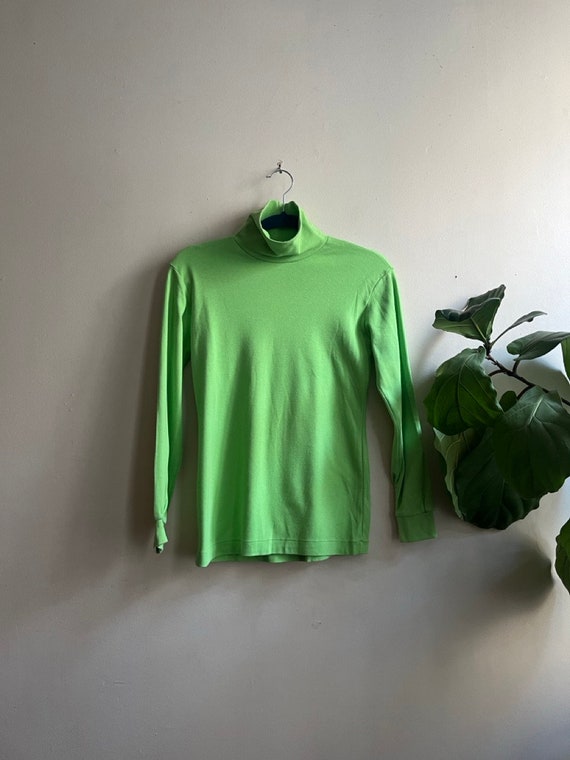 Vintage 1990s Lime Longsleeve Turtleneck Medium