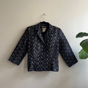 90s XOXO Seidenblümchen Blazer Klein