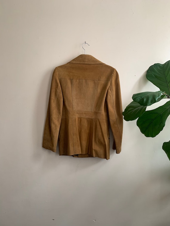 Vintage 1970s Tan Leather & Suede Jacket Small - image 6