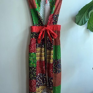 Vintage 1970s Patchwork Smock Dress OSFM