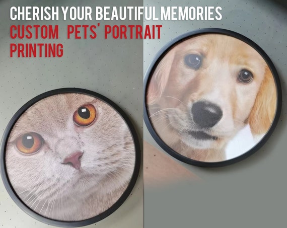 Custom Printed Pet Portrait Made From Photos,Pet Portrait Painting, Personalised Pet Portrait,Pet Memorial Gift,Dog Portrait,Cat Portrait,