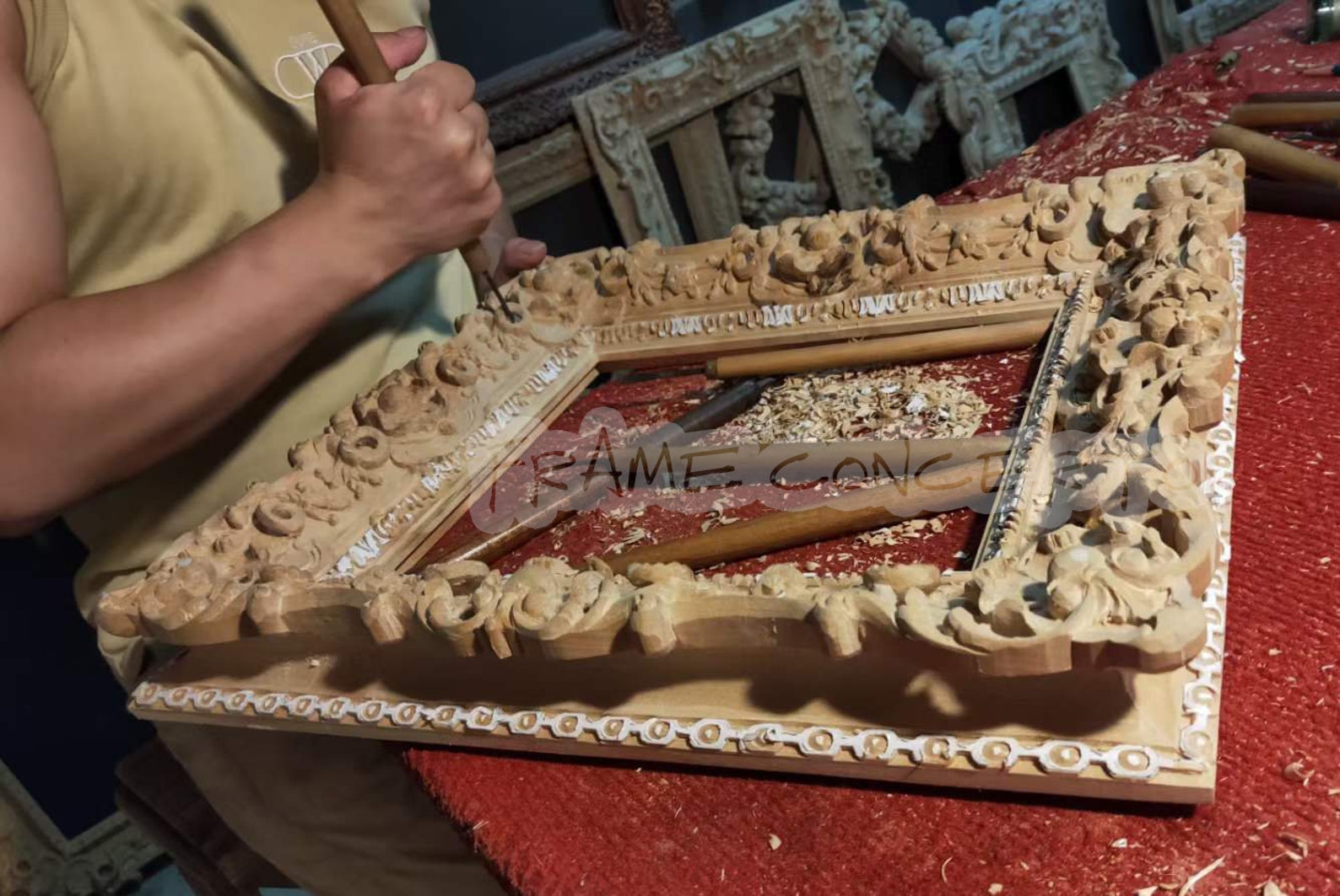 Basic Frame Carving Museum Hand-crafted Custom Classic Wooden Carving Frame, Late 19thc ...