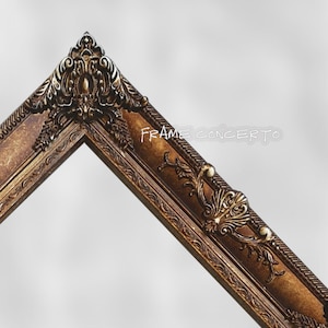Bronze Custom Floating Frames, handmade Vintage Frame,Stunning Ornate Rococo Gilt Gesso Gallery Frame, canvas frame,Antique frame,photo fram