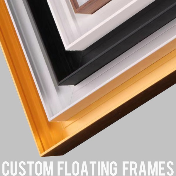 Custom Aluminum Floating Frames, Floater Frame for canvas paintings, DIY large Floating Canvas Frames, Frame Cut to size, UK Free shipping