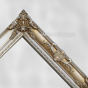 SILVER Custom Floating Frames, handmade Vintage Frame,Stunning Ornate Rococo Gilt Gesso Gallery Frame,canvas frame,Antique frame,photo frame