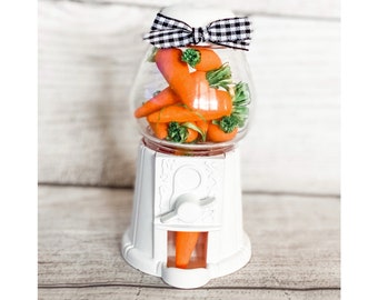 Gumball Machine, Tiered Tray Decor, White Gumball Machine, MINI Gumball, YOU CHOOSE, Carrots optional, farmhouse decor