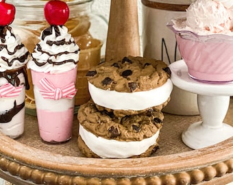 Faux Ice Cream Sandwich  | Fake Ice Cream  | Fake Sweets| Fake Chipwich | Ice Cream Day Tiered Tray |Photo Props| Fake Bake|