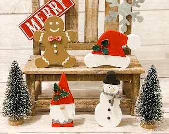 Wooden Gingerbread Man, Stands alone, Bundle Options,Tiered Tray Decor, Hand Cut, Farmhouse Decor, Christmas Decor, Gingerbread Decor