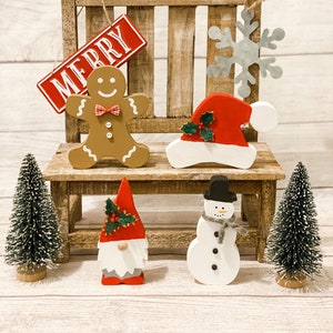 Wooden Gingerbread Man, Stands alone, Bundle Options,Tiered Tray Decor, Hand Cut, Farmhouse Decor, Christmas Decor, Gingerbread Decor