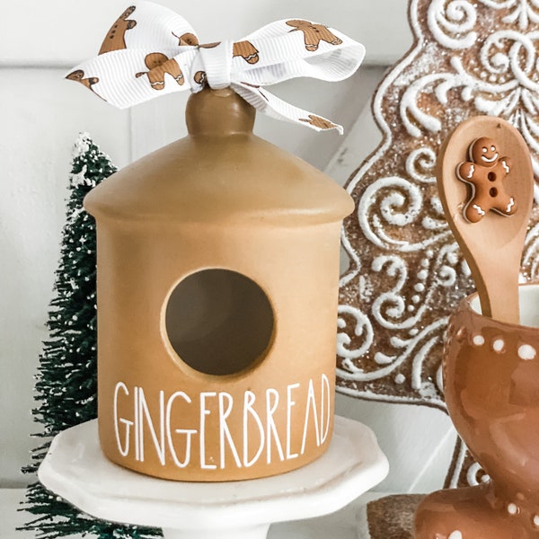 Mini Ceramic Decor, Gingerbread Tiered Tray decor, Gingerbread birdhouse, Gingerbread Decor, Christmas tiered tray Decor , Christmas Decor