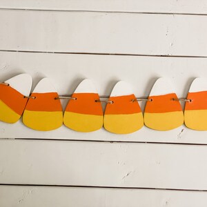 Tiered Tray Banner, Candy Corn Tiered Tray Banner, Halloween Tiered Tray Decor, Hand Painted ,Farmhouse Fall Decor, Rae Dunn Inspired, image 2