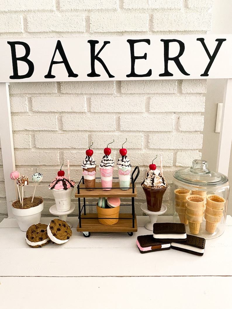 Faux Ice Cream Sandwich Fake Ice Cream Fake Sweets Fake Chipwich Ice Cream Day Tiered Tray Photo Props Fake Bake image 5