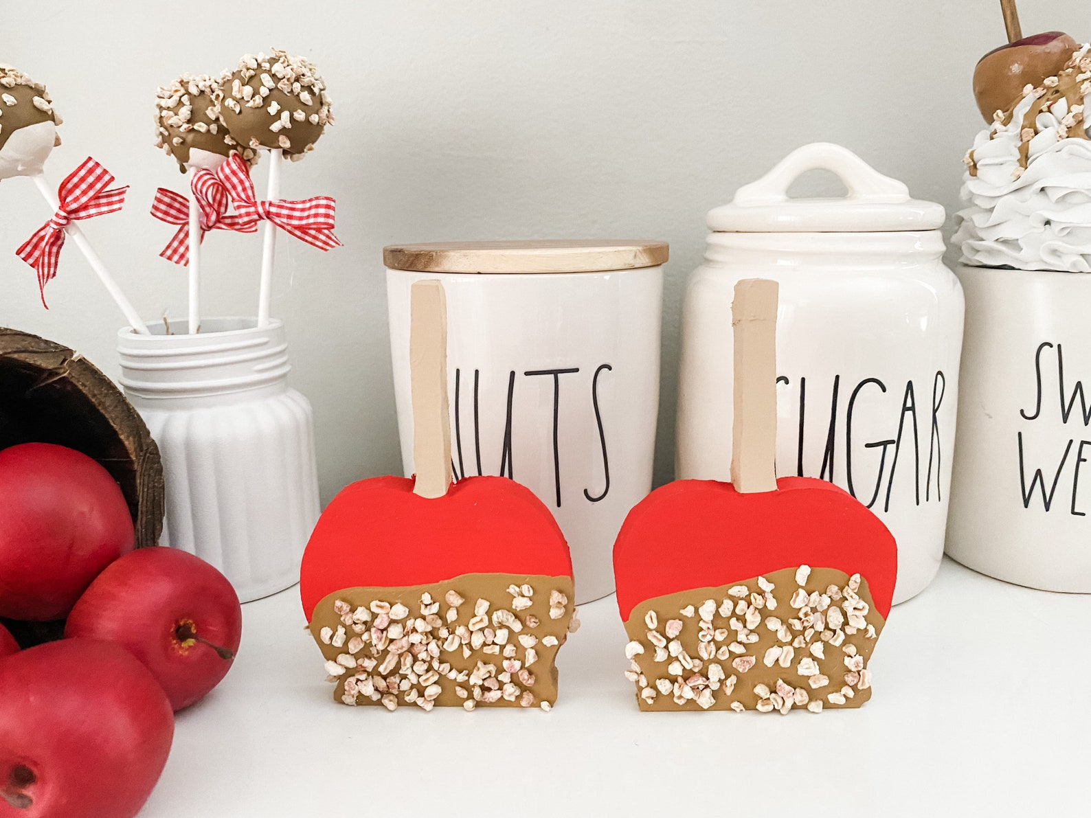 Apple Tiered Tray Decor Bundle Farmhouse Apple Decor Caramel Etsy