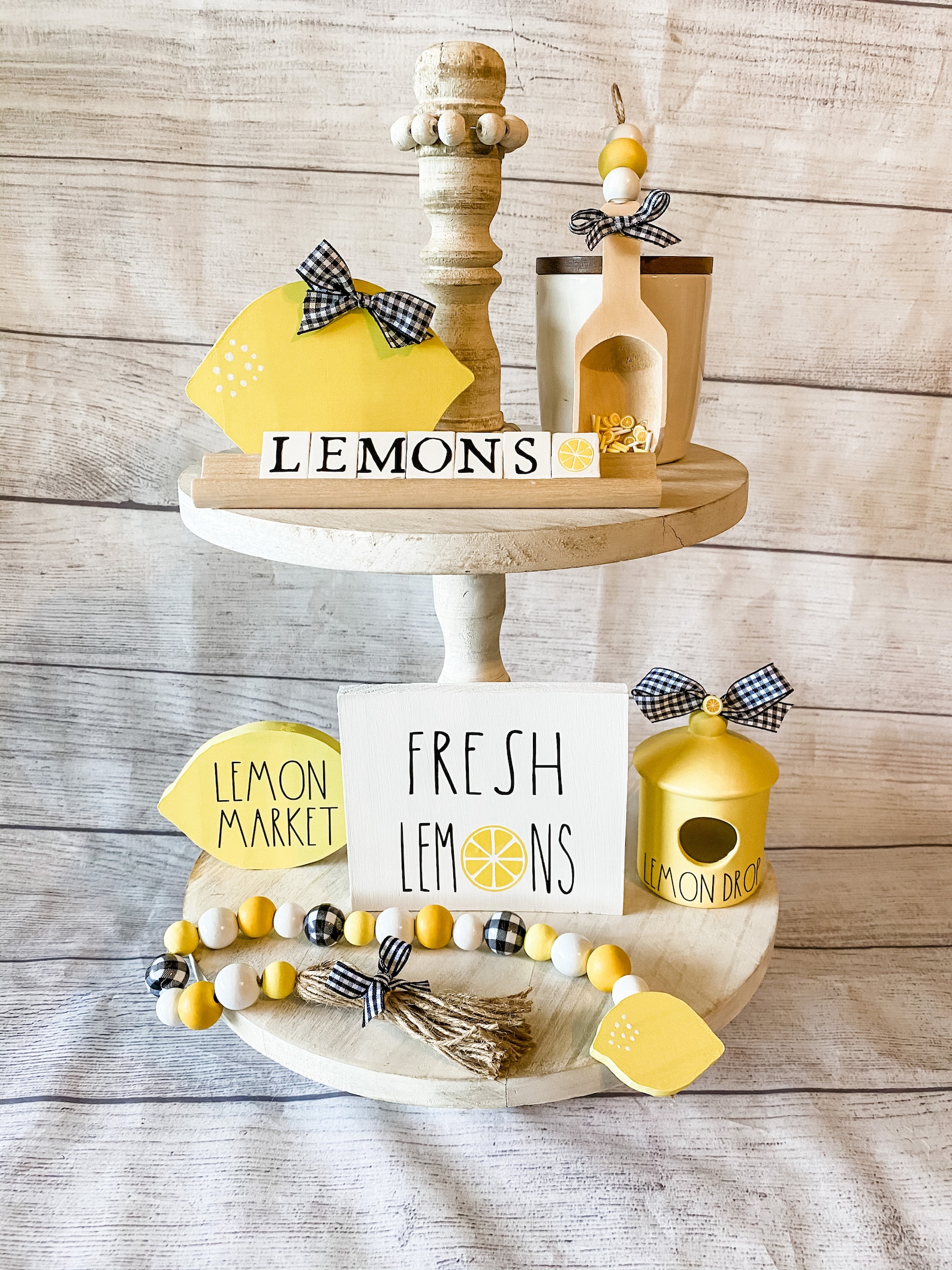 Lemon Tiered Tray Decor Bundle Lemon Decor Lemon Tray Decor Etsy UK