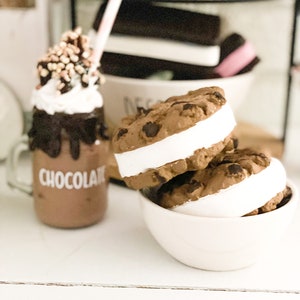 Faux Ice Cream Sandwich Fake Ice Cream Fake Sweets Fake Chipwich Ice Cream Day Tiered Tray Photo Props Fake Bake image 4