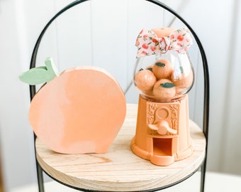 Gumball Machine, Tiered Tray Decor, Peach Gumball Machine,Peach MINI Gumball, YOU CHOOSE,Peach Tiered Tray, Peach farmhouse decor