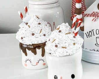 Hot Cocoa/Hot Chocolate Faux Whip Mug Topper