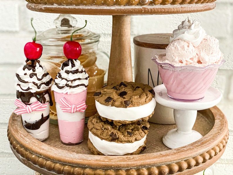 Faux Ice Cream Sandwich Fake Ice Cream Fake Sweets Fake Chipwich Ice Cream Day Tiered Tray Photo Props Fake Bake image 1