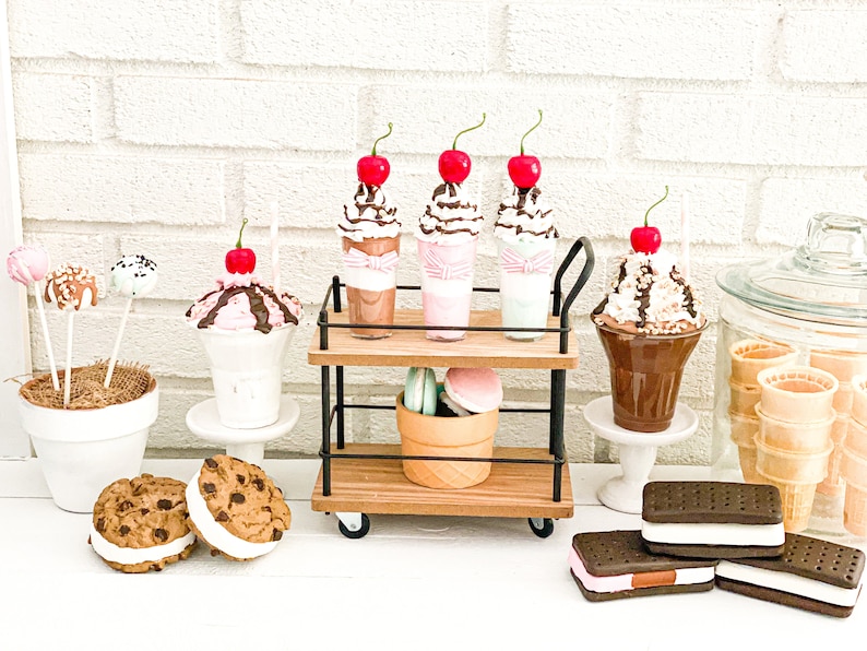 Faux Ice Cream Sandwich Fake Ice Cream Fake Sweets Fake Chipwich Ice Cream Day Tiered Tray Photo Props Fake Bake image 6