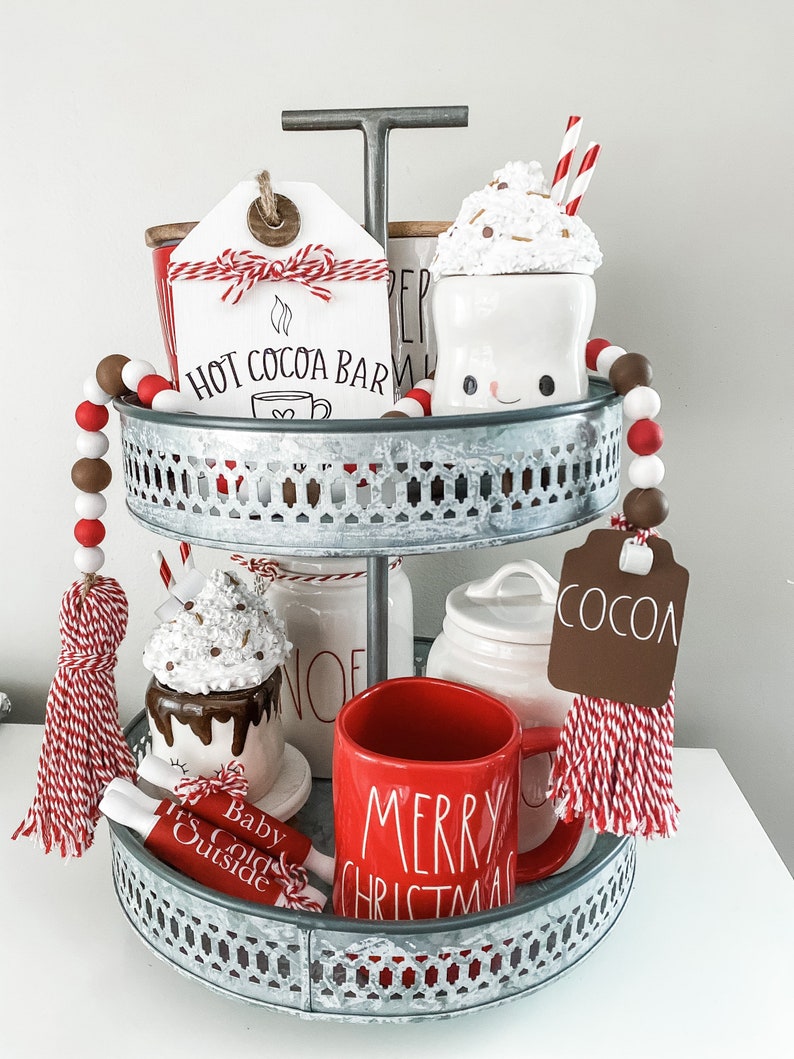 Christmas Decor Bundle Set of 4 Christmas Tiered Tray Etsy