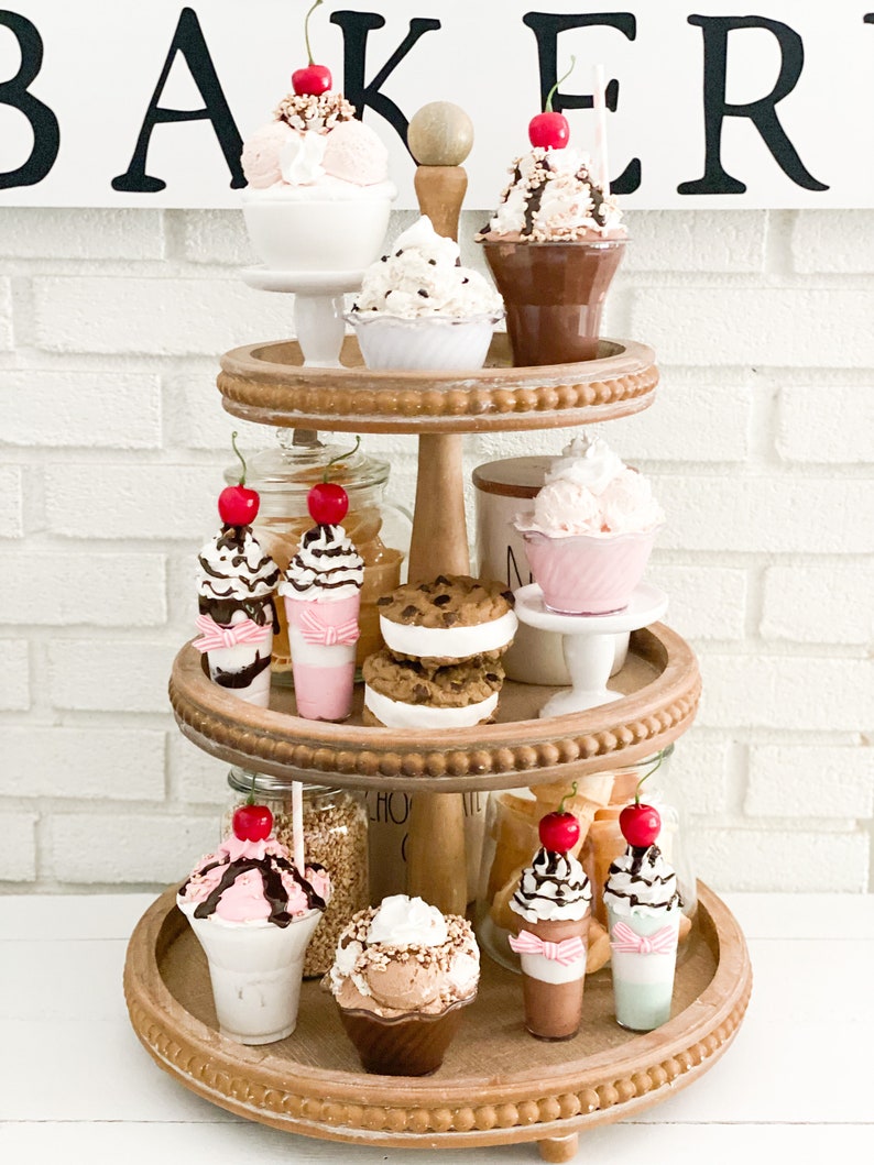 Faux Ice Cream Sandwich Fake Ice Cream Fake Sweets Fake Chipwich Ice Cream Day Tiered Tray Photo Props Fake Bake image 7