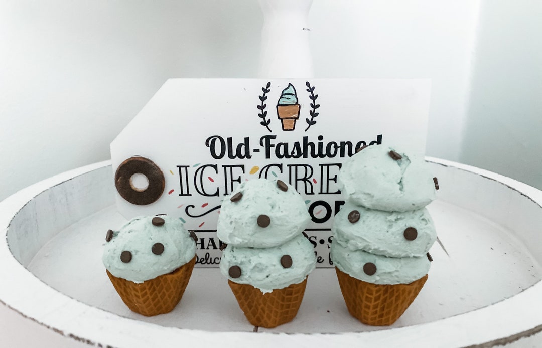 Fake Ice Cream Scoops, Ice Cream Decor, Ice Cream Tiered Tray, Summer ...
