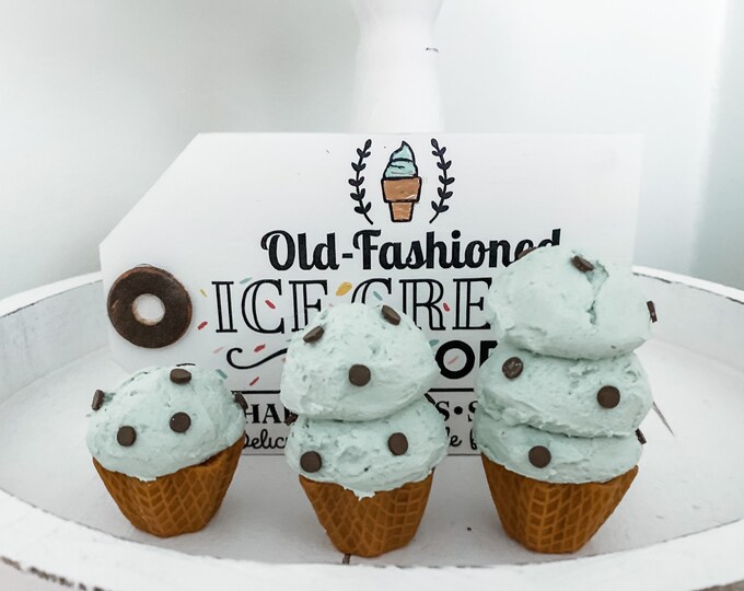 Fake Ice Cream Scoops Ice Cream Decor Ice Cream Tiered Tray Etsy