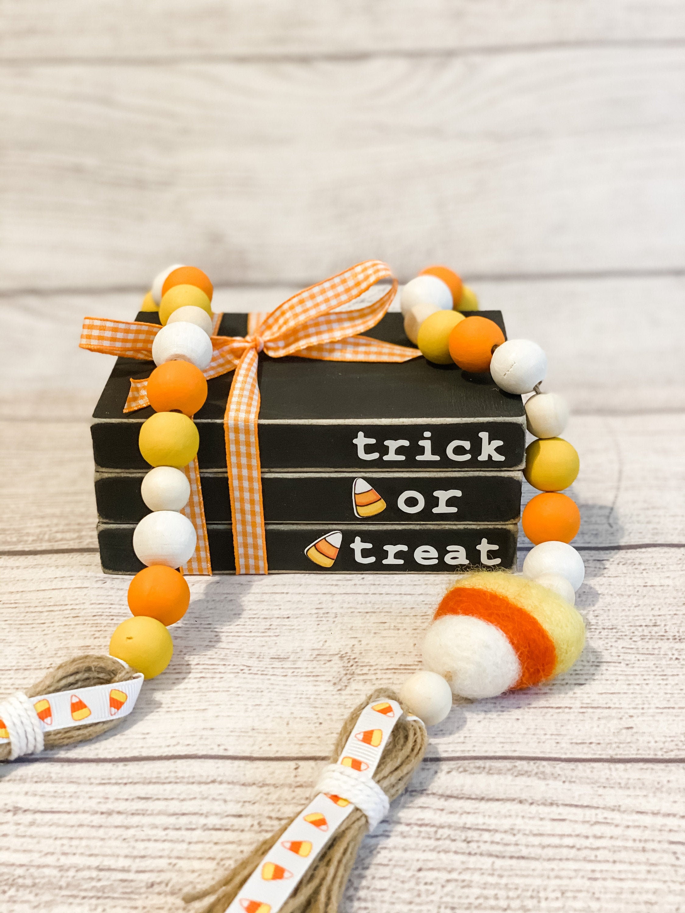 /& Ghouls| Tiered Tray Mini Book Set Faux Book Halloween Decor Goblins Mini Halloween Book Stack |Ghosts Set of 3 Faux Books
