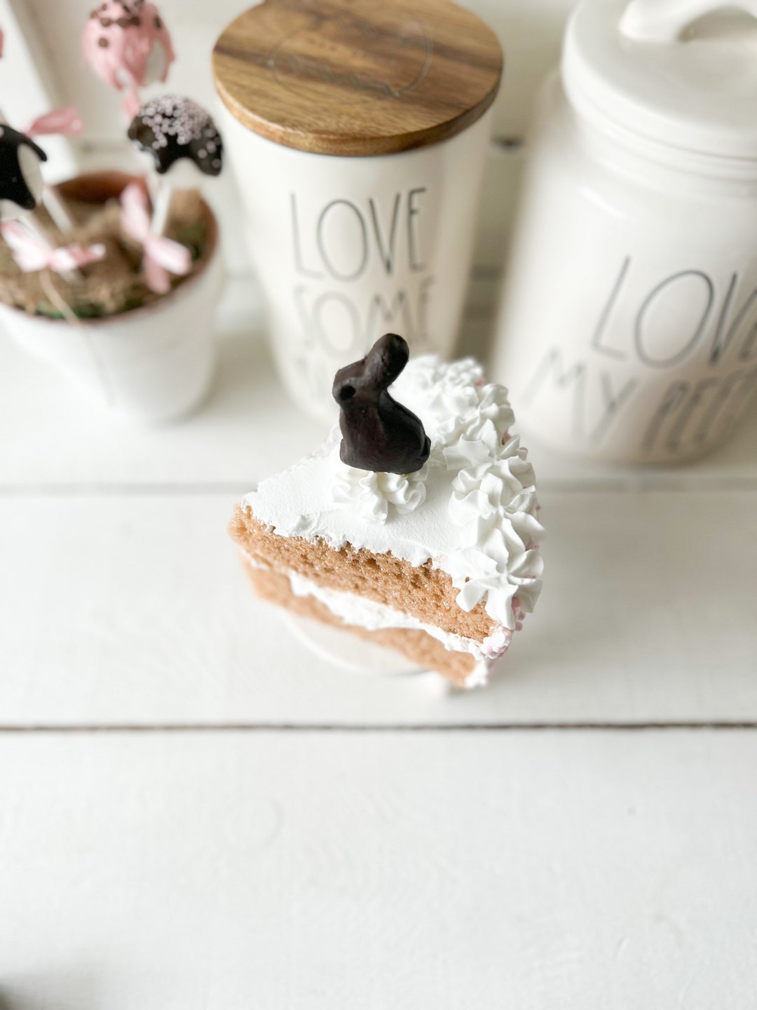 Faux Bunny Cake Fake Chocolate Bunny Slice Mini Chocolate Cake faux ...