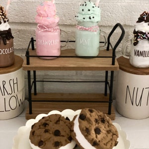 Faux Ice Cream Sandwich Fake Ice Cream Fake Sweets Fake Chipwich Ice Cream Day Tiered Tray Photo Props Fake Bake image 2