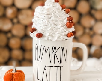 Pumpkin faux whip cream mug topper | mug topper | rae Dunn | rae Dunn inspired | Fall mug topper