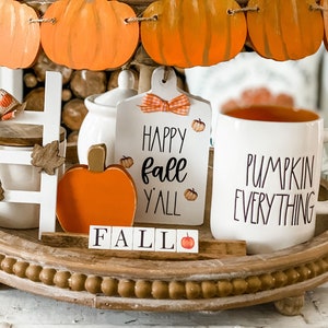 Mini Cutting Board Fall Tiered Tray Decor HAND CUTstands alone Pumpkin Fall Y'all Sign Fall Kitchen Farmhouse image 4