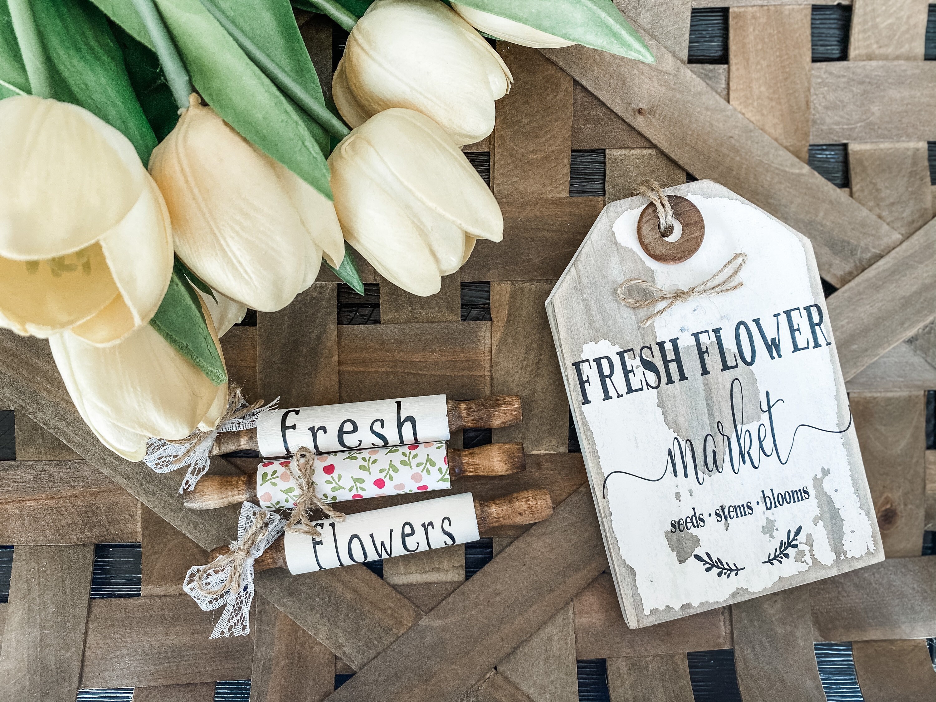 Farmhouse Flower Decor Bundle Flower Tiered Tray Decor Etsy