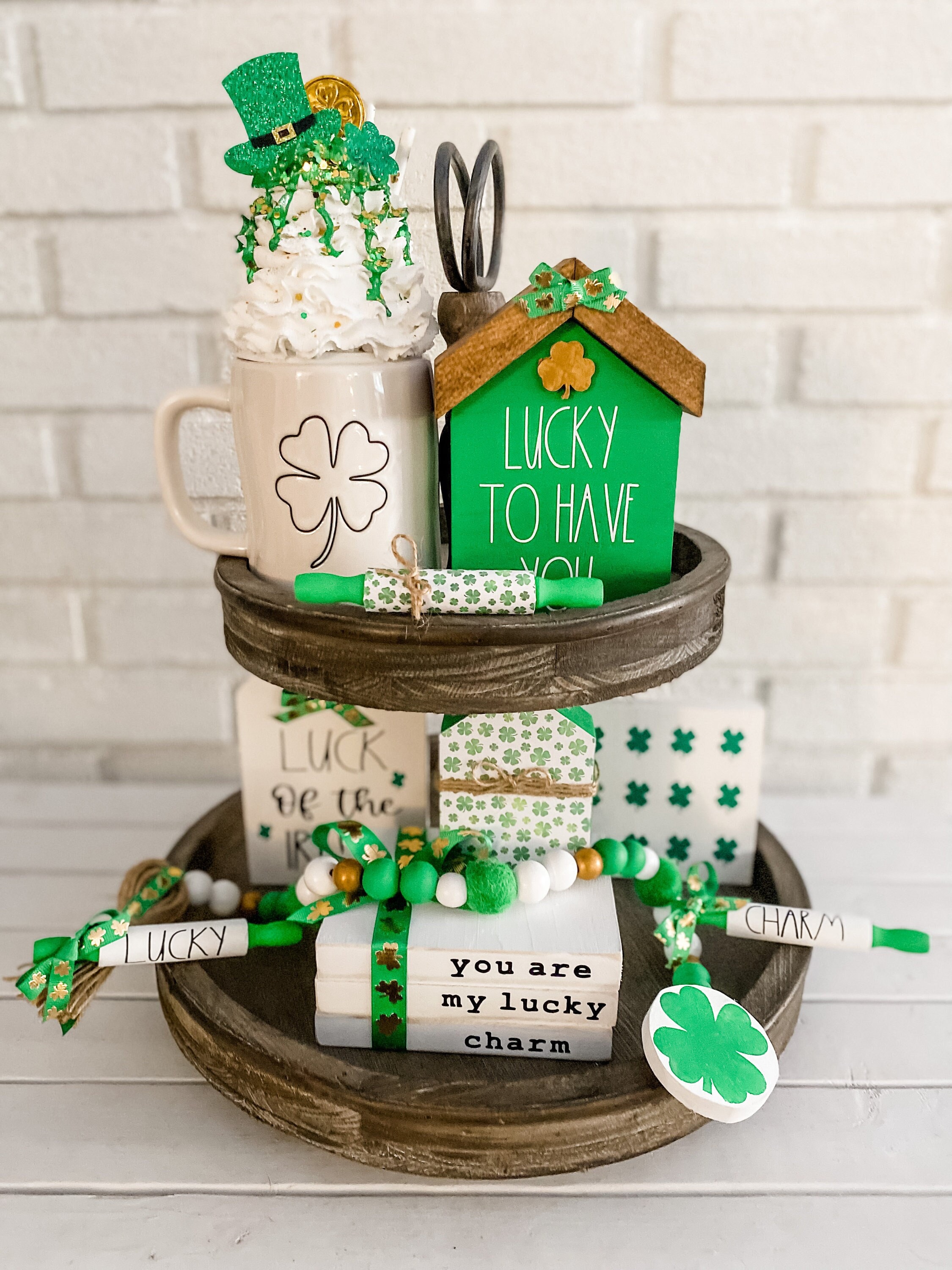 St. Patrick's Day Tiered Tray Decor Bundle Green - Etsy