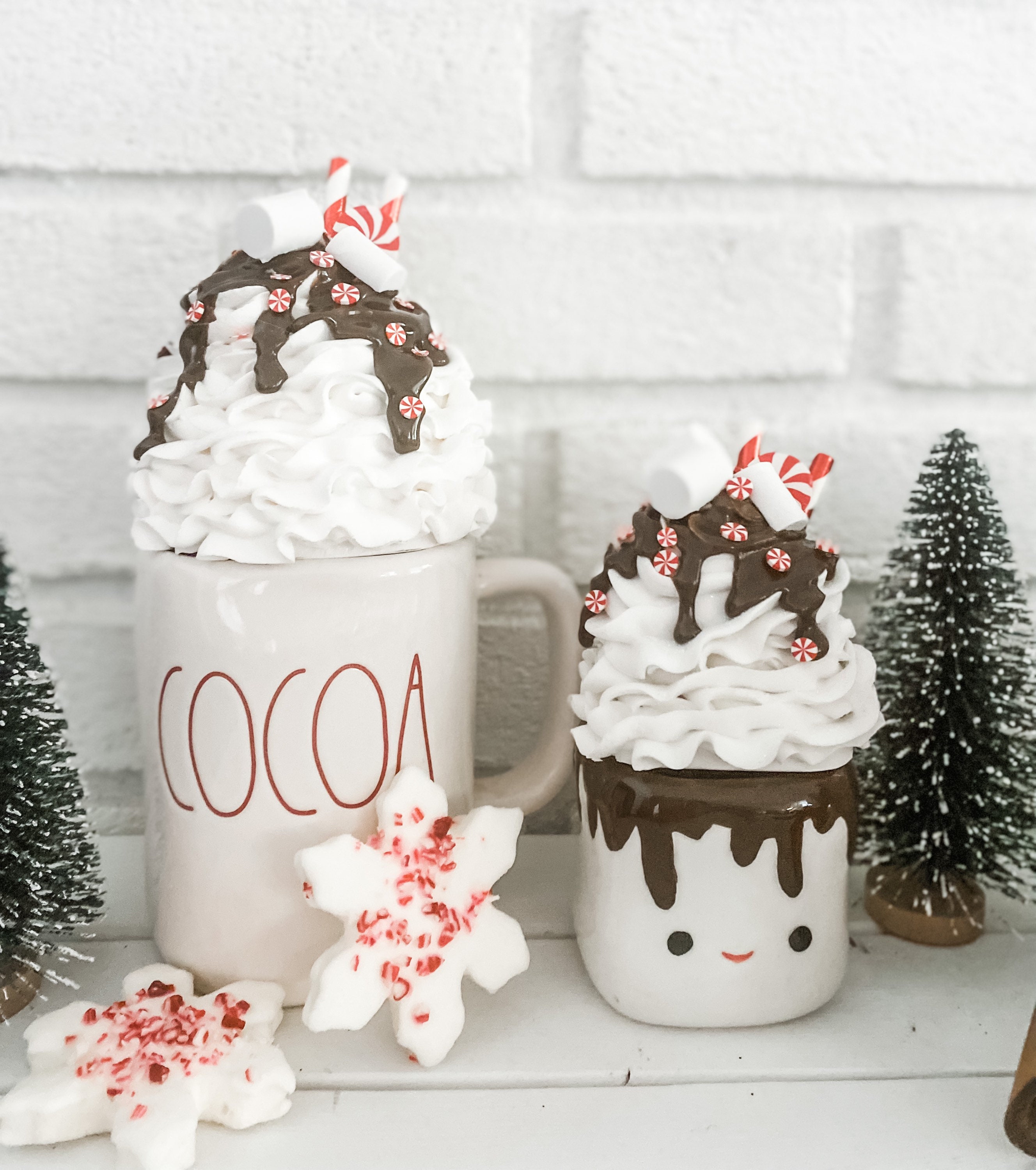 Coffee Bar Decor with Faux Whipped Cream Mug Toppers Coffee Tiered Tray  Decor Farmhouse Rustic Table…See more Coffee Bar Decor with Faux Whipped  Cream