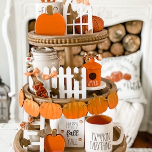 Mini Cutting Board Fall Tiered Tray Decor HAND CUTstands alone Pumpkin Fall Y'all Sign Fall Kitchen Farmhouse image 5