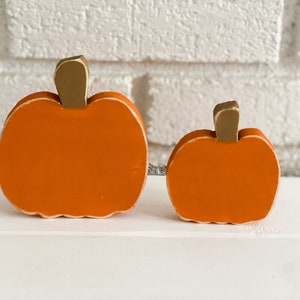Wood Pumpkins, Set of 2, Fall Tiered Tray Decor, Hand Cut, Farmhouse Wood Pumpkin, Pumpkin Decor, Pumpkin Tiered Tray