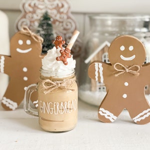 Faux Gingerbread Latte| Fake Gingerbread| GingerbreadTiered Tray Decor| Neutral Gingerbread Decor| Food Photo Prop| Gingerbread Display