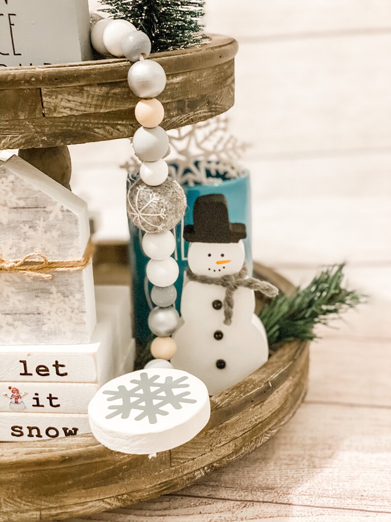 Winter Decor Bundle for Tiered Tray Set of 4 or 5 Snowflake Etsy