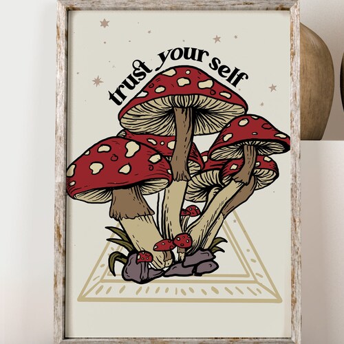 8x10 inches Mushroom printable art cottagecore wall decor