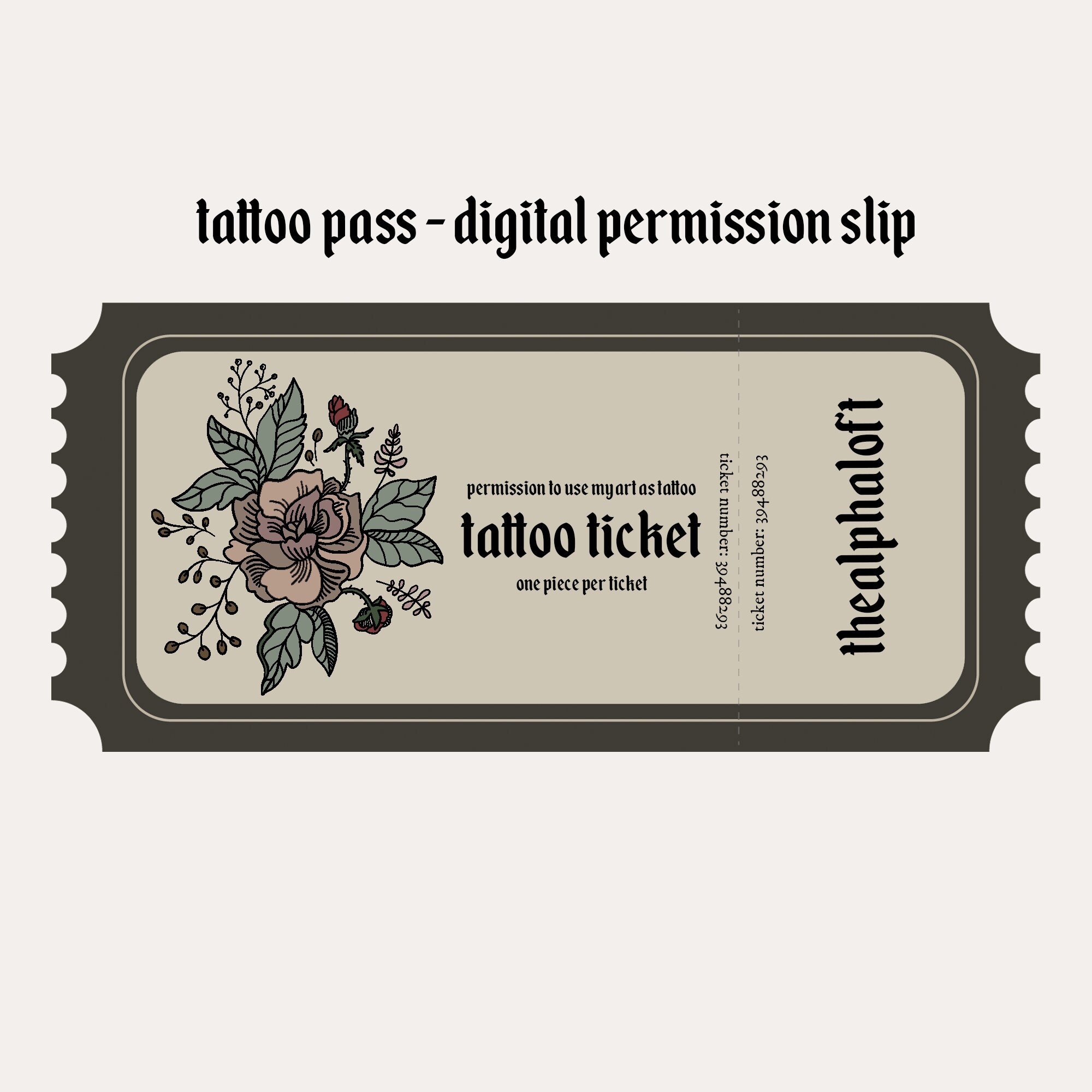 Digital Tattoo Pass Custom Tattoo Art Tattoo Design Etsy Israel
