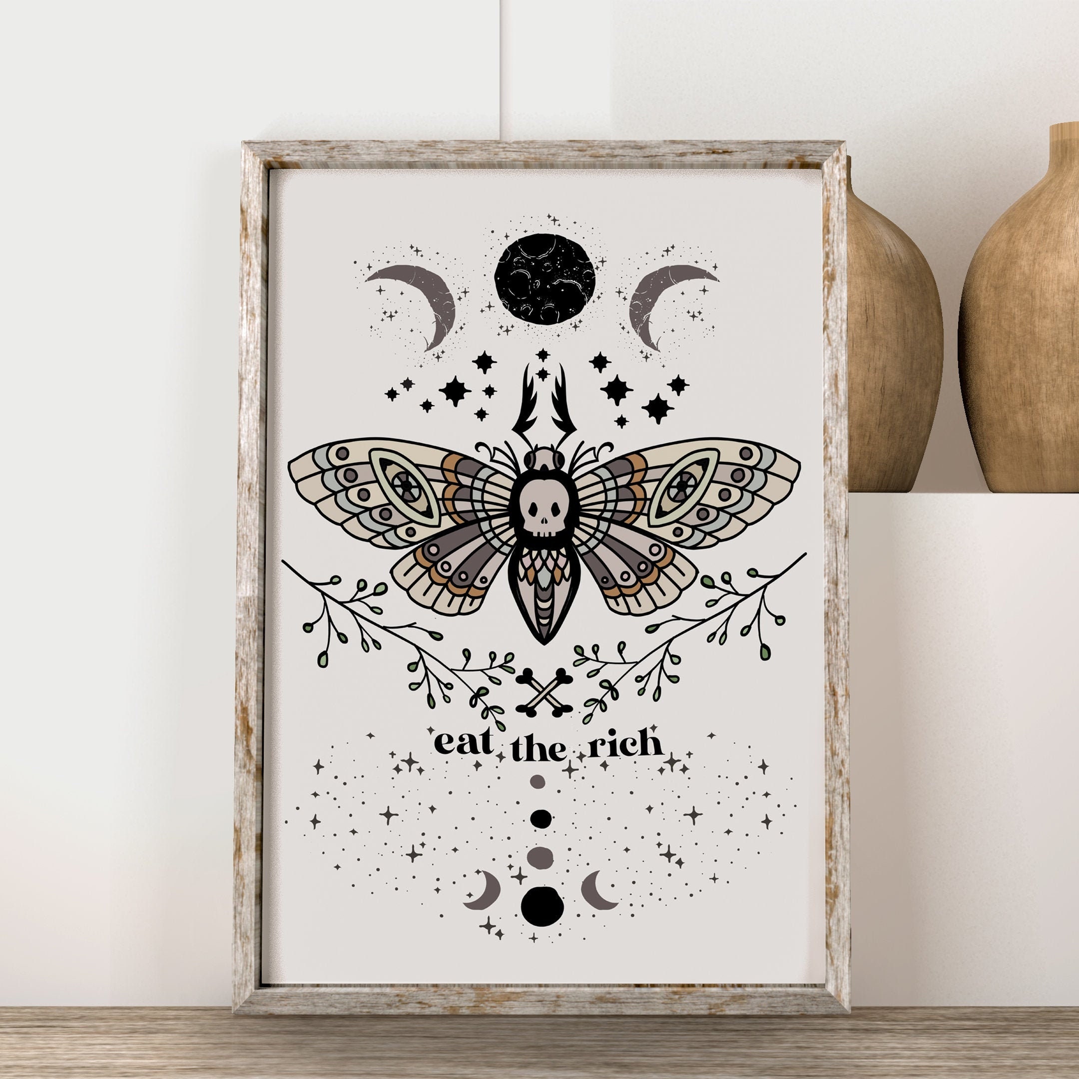 Eat the Rich Moth Print Witchy Decor Witchy Art Print Eat - Etsy Denmark