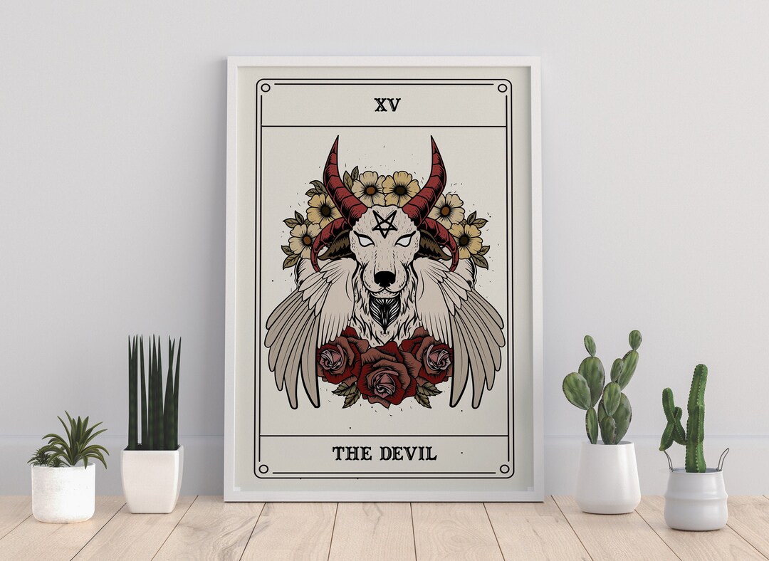The Devil Tarot Card Print Printable Witchy Art Celestial - Etsy Israel