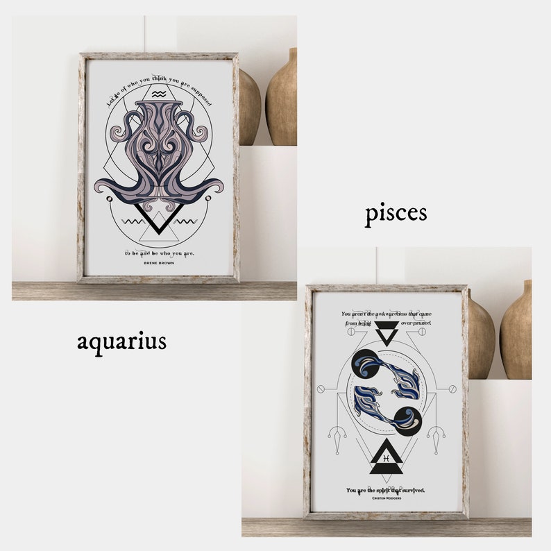 Big Three Zodiac Printable Set Star Sign Wall Art Astrology Etsy 日本