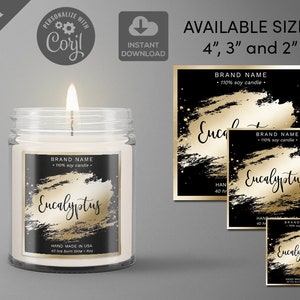 Candle Sticker Custom Product Label Design Editable Candle 