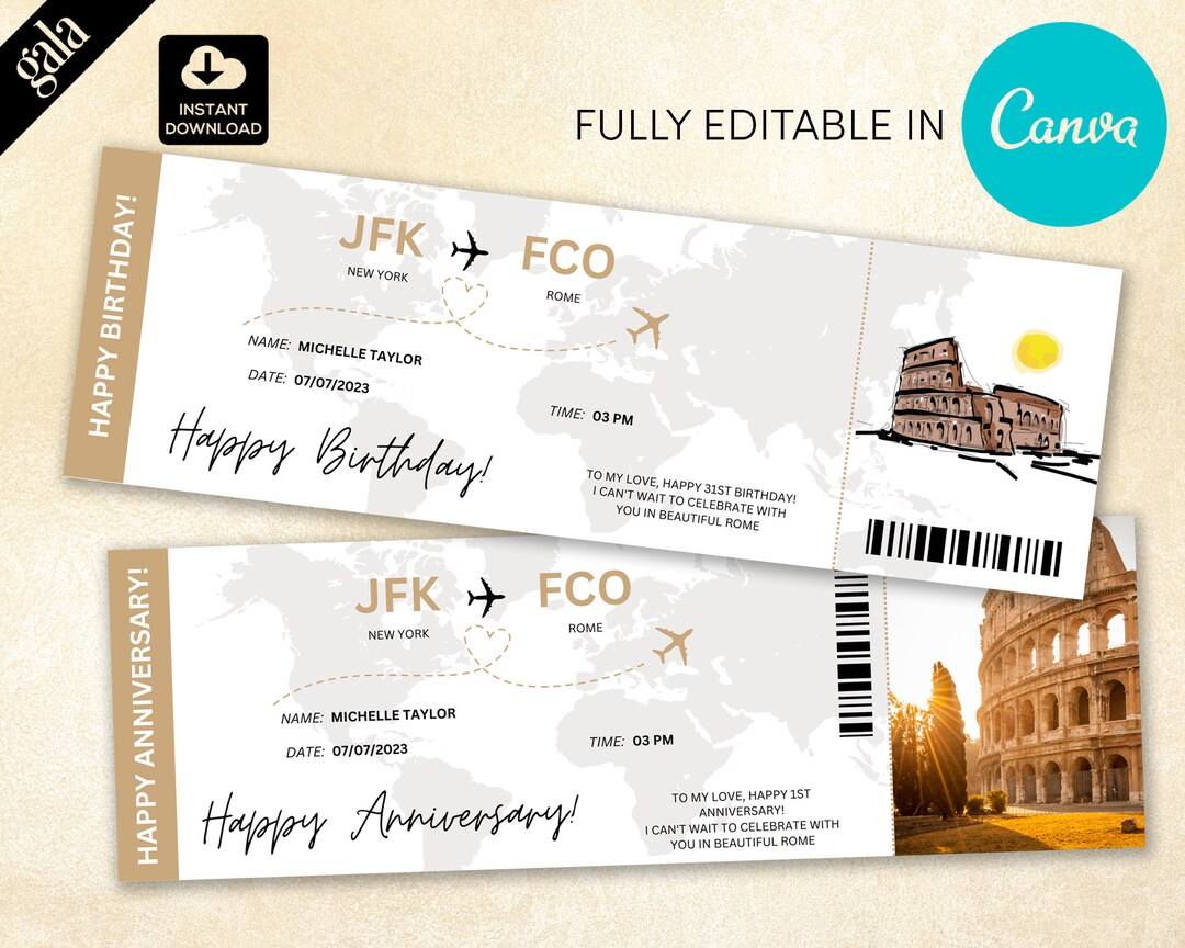 Editable Boarding Pass Template Surprise Ticket Boarding - Etsy Israel