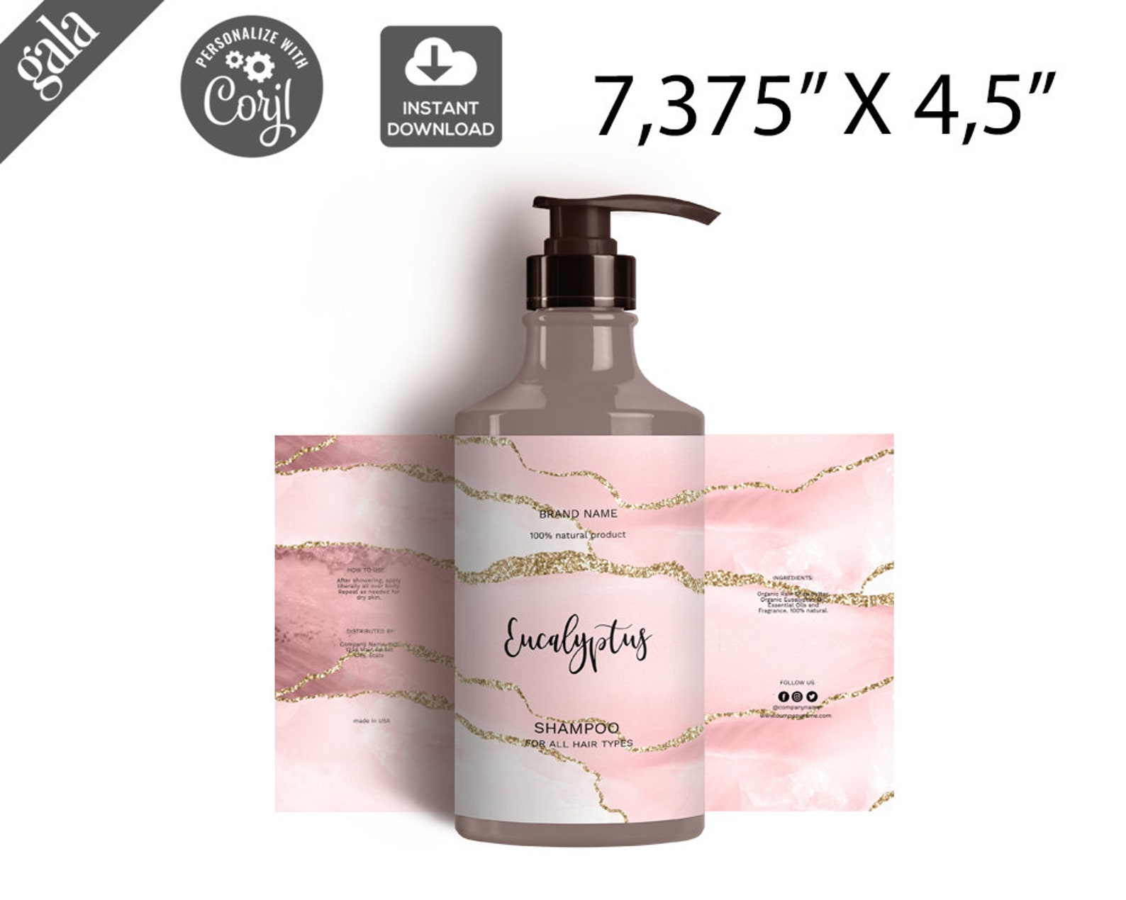 Body Lotion Label Template DIY Shampoo Label Body Product Etsy