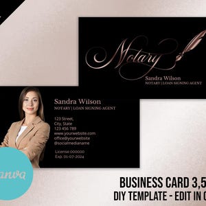 DIY Printable Mobile Notary Services Business Card 035