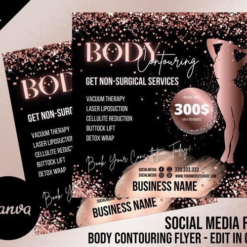 DIY BODY SCULPTING Flyer Body Contouring Flyer Social Media Etsy