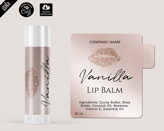Editable Lip Balm Label Template DIY Product Label Lip Balm - Etsy